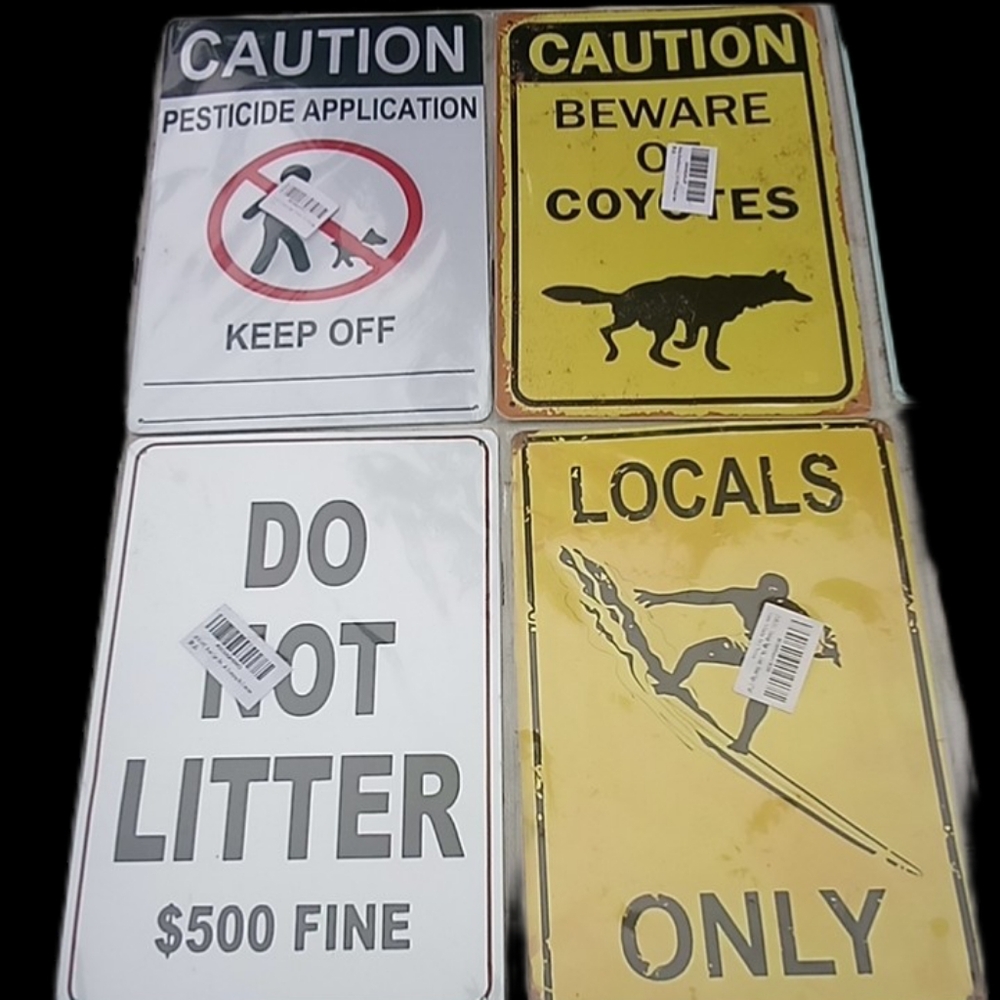 Bundle of Warning & caution tin signs